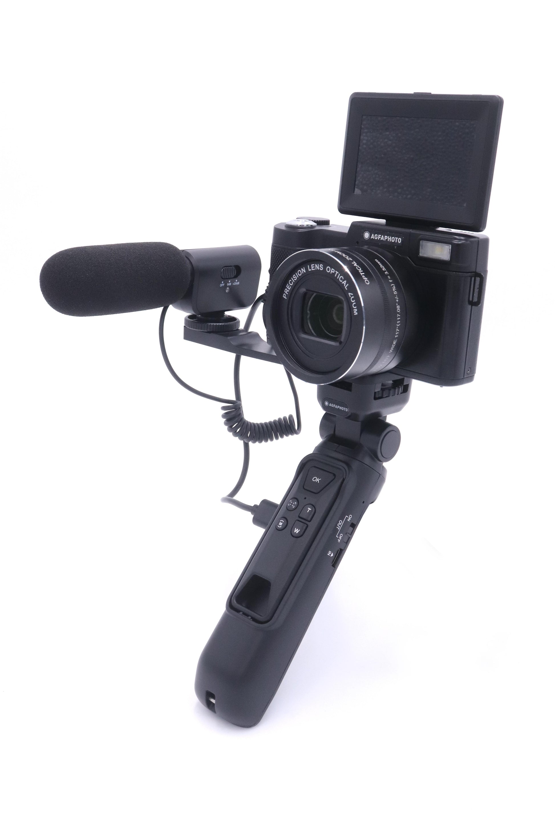 AgfaPhoto VLG4KOPT – Kompaktkamera, 24 MP, 4K 60 fps, 5× optischer Zoom, Schwarz