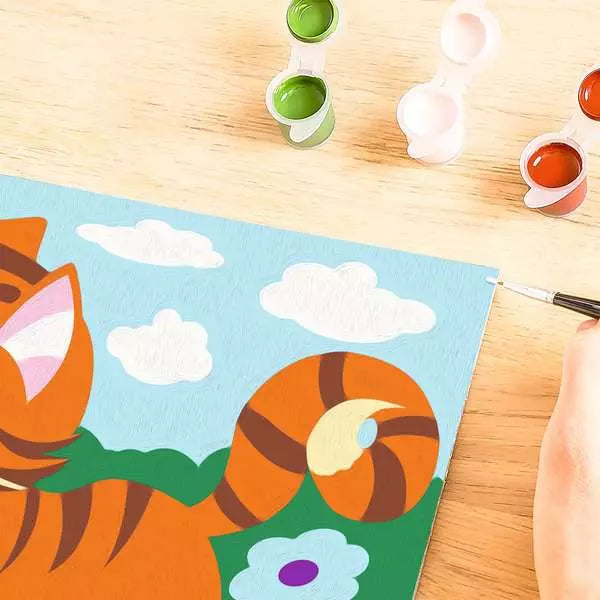 Ravensburger CreArt – Malen-nach-Zahlen-Set – Katze mit Schmetterling – 19 × 14 cm – ab 7 Jahren