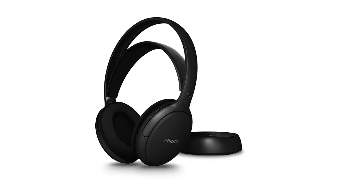 Philips SHD6000BK/12 Over-Ear Kopfhörer – Stereo, Kabel + BT, 3,5 mm Klinke, mit Ladestation, Schwarz