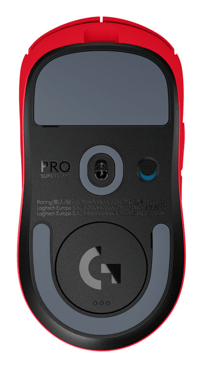 Logitech Pro X Superlight 2 SE Gaming-Maus – kabellos, 44'000 dpi, 1'000 Hz, 5 Tasten, für Rechtshänder, rot