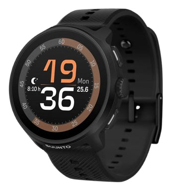 Suunto Run 45 mm GPS – Polyamid/Stahl Schwarz, Sportband, 50 m, für iOS, Android