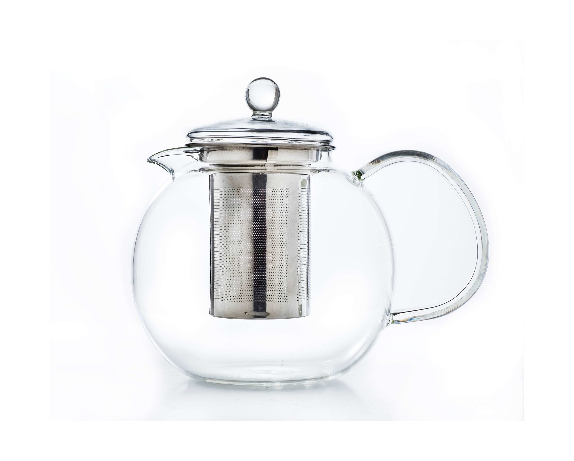 Creano Teekanne – 850 ml, Borosilikatglas/Edelstahl, transparent, mit Edelstahlfilter, spülmaschinenfest