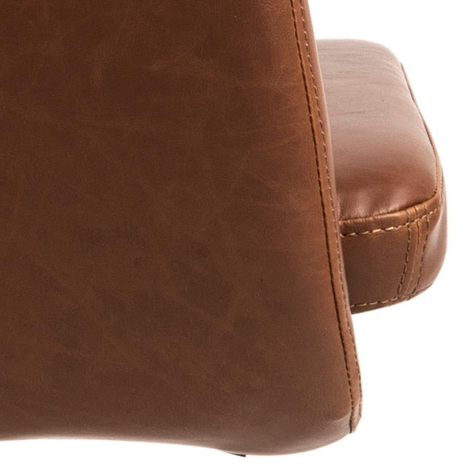 AC Design Nora Bürostuhl – Kunstleder – Braun, gepolsterte Armlehnen