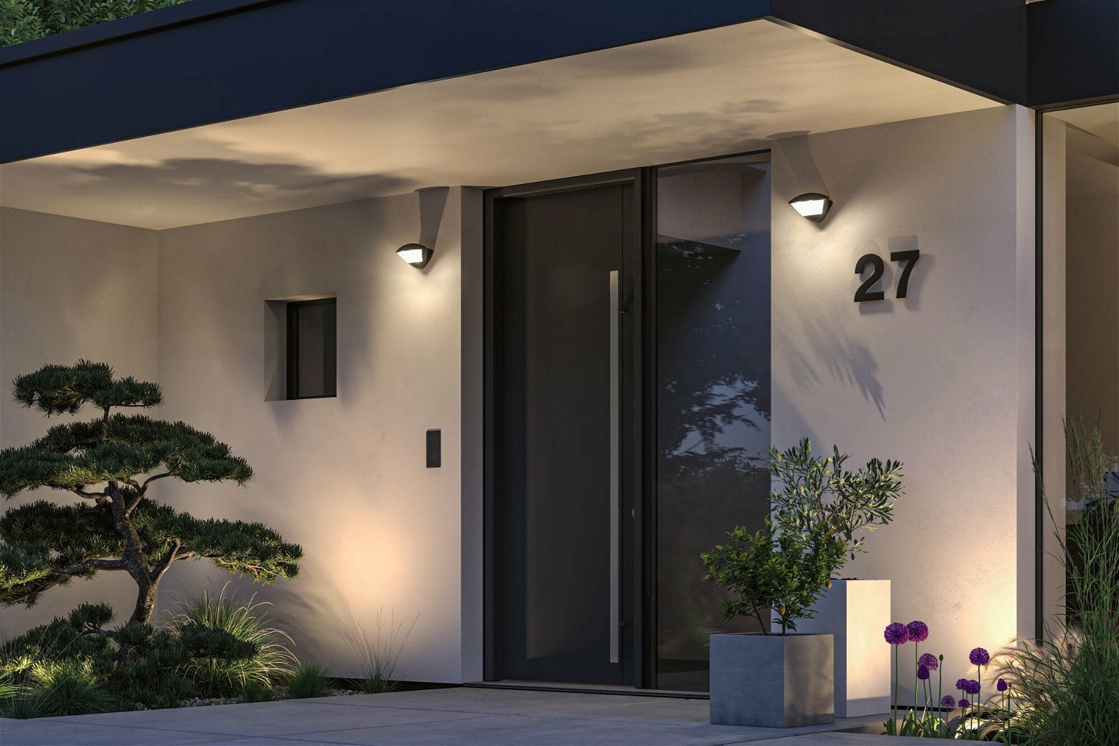 Paulmann Aussenwandleuchte – IP44 – Netzbetrieb – für ZigBee 3.0 – mit Bewegungsmelder – Anthrazit, Aluminium