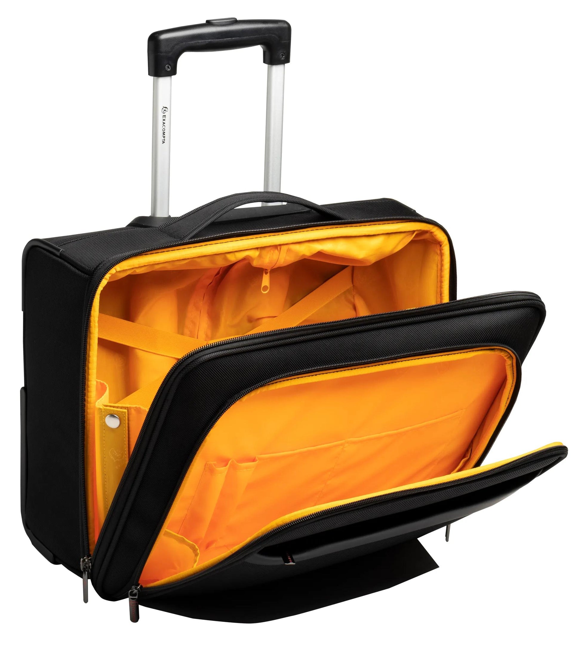 Exacompta Notebook-Tasche für Notebooks bis 15,6" – mit Rollen, Teleskopgriff – Schwarz