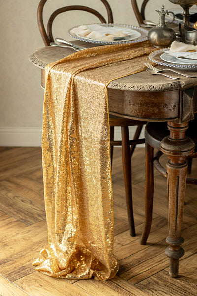 PartyDeco Tischläufer – Polyester, Gold, 30 cm × 5 m