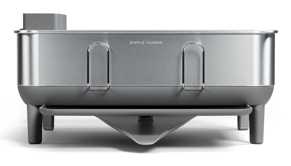 simplehuman Abtropfgestell 39,4 × 38 × 19 cm, Edelstahl, spülmaschinenfest, Silber