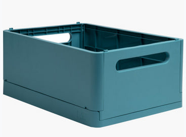 Exacompta Aufbewahrungsbox B 375 × H 163 × T 275 mm – für A4+, zusammenklappbar, mit Tragegriff, blau