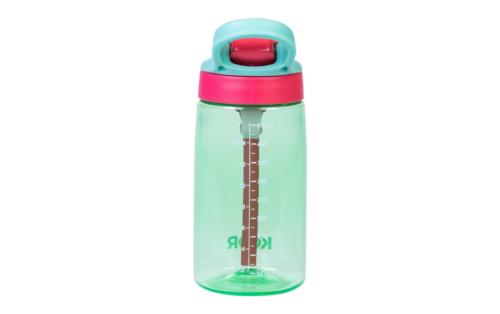 KOOR Kindertrinkflasche 450 ml – Druckknopfdeckel, Tritan, Grün