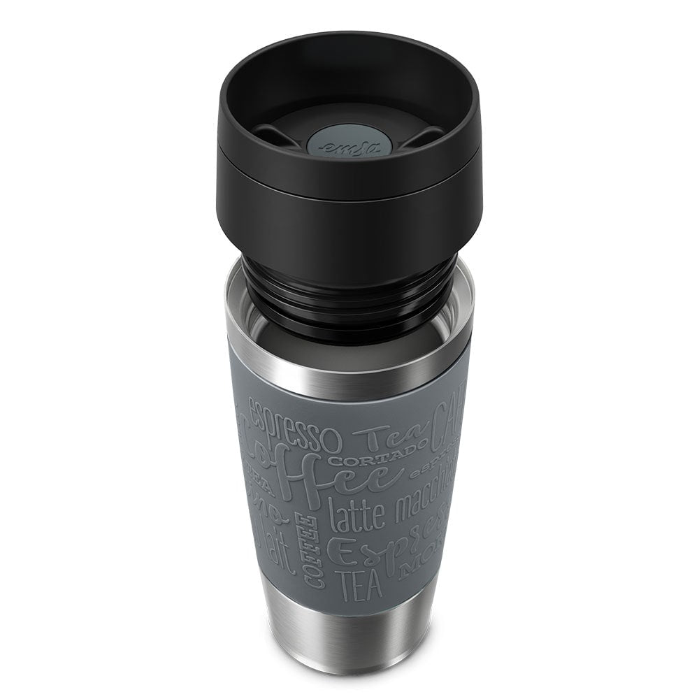 EMSA Travel Mug Classic Thermobecher 360 ml – doppelwandig, Edelstahl, grau