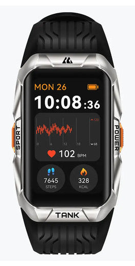 Kospet Tank X2 Ultra – Tauchcomputer-Smartwatch – 34 mm, Bluetooth, AMOLED, IP69K, Silber, Silikon