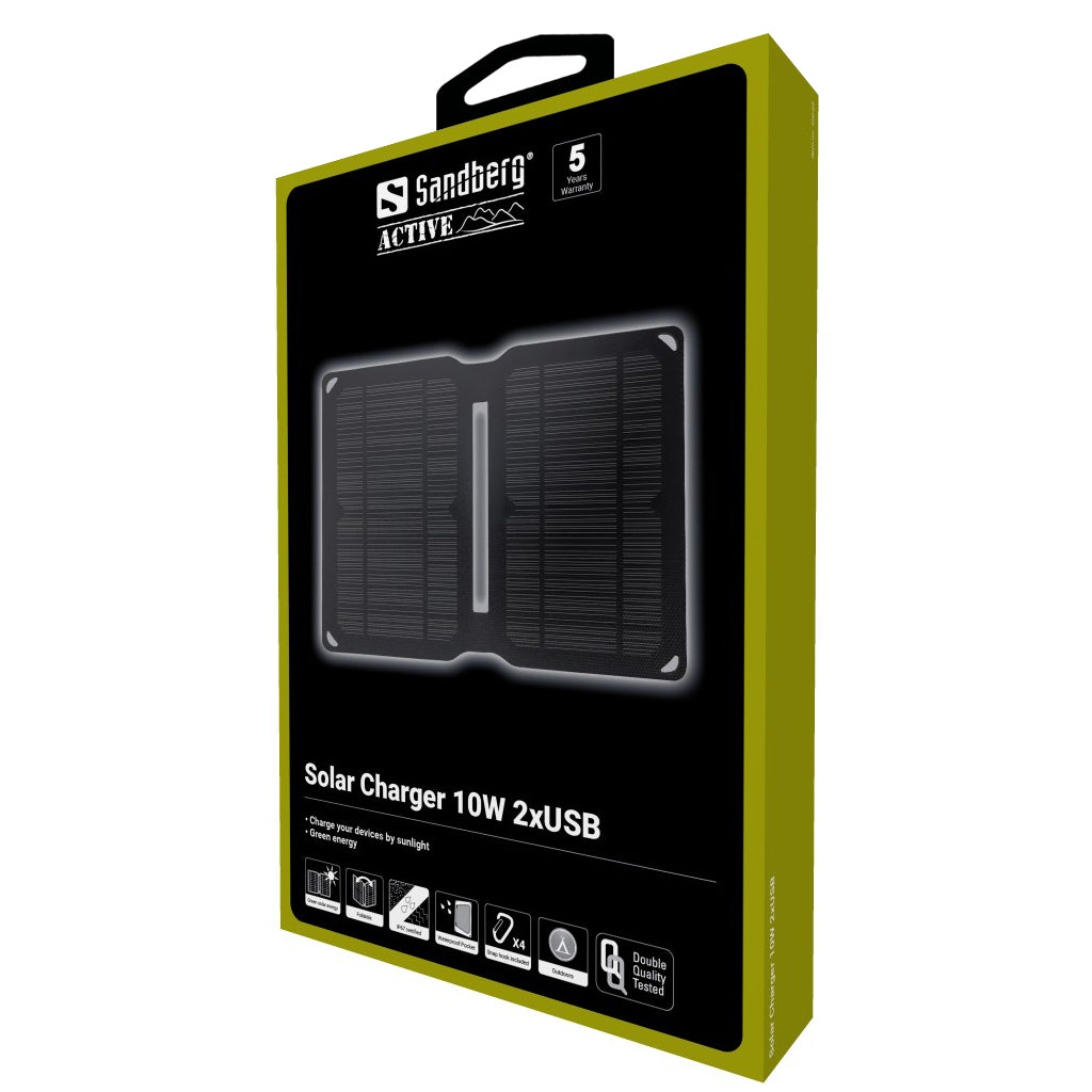 Sandberg Ladegerät – 10 W, 2× USB, Solar