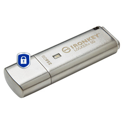 Kingston Technology Kingston IronKey Locker+50 USB-Stick – 256 GB, USB 3.2, 256-Bit AES-Verschlüsselung