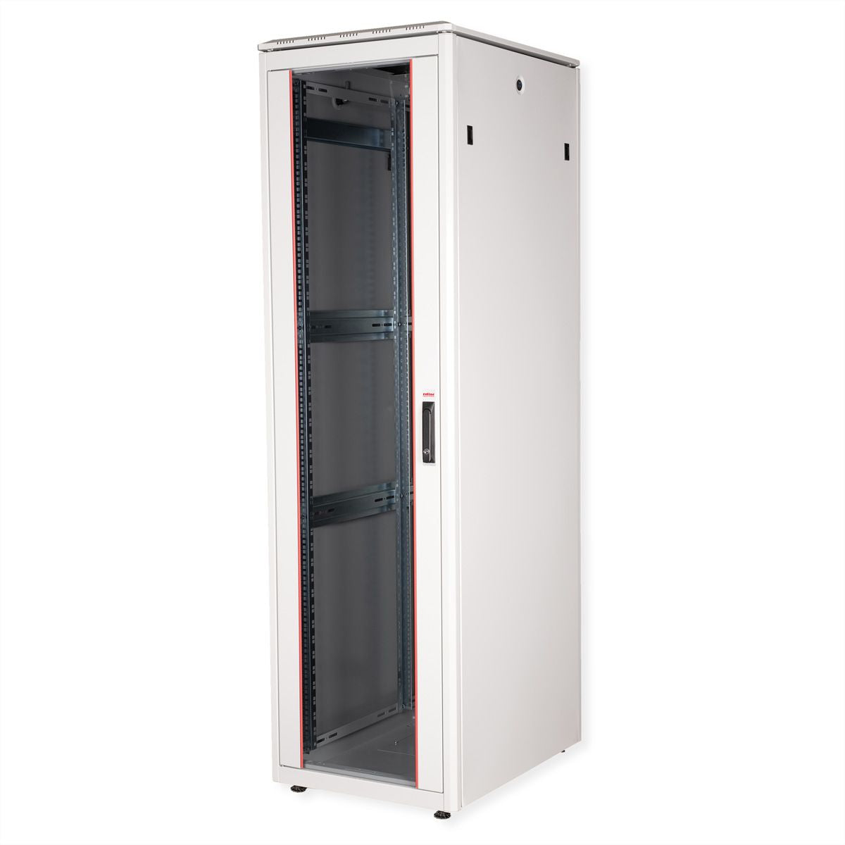 ROLINE Pro – 19" Netzwerkschrank 42U, IP20, abschliessbar, 600 × 800 × 2053 mm, lichtgrau, Stahl