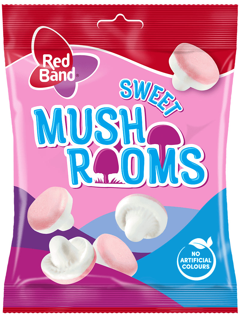 Red Band Süsse Schaumpilze Gummibonbons – Himbeere, glutenfrei – 140 g