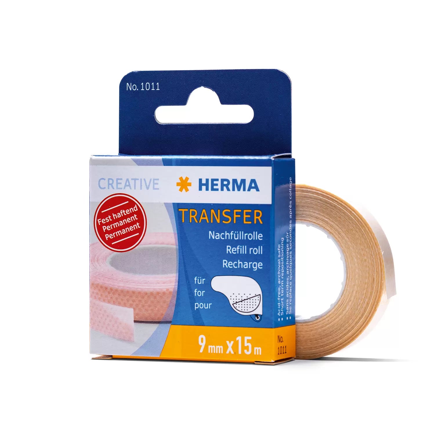 HERMA Klebespender – Roller, permanent, transparent, lösemittelfrei, nachfüllbar, für Basteln