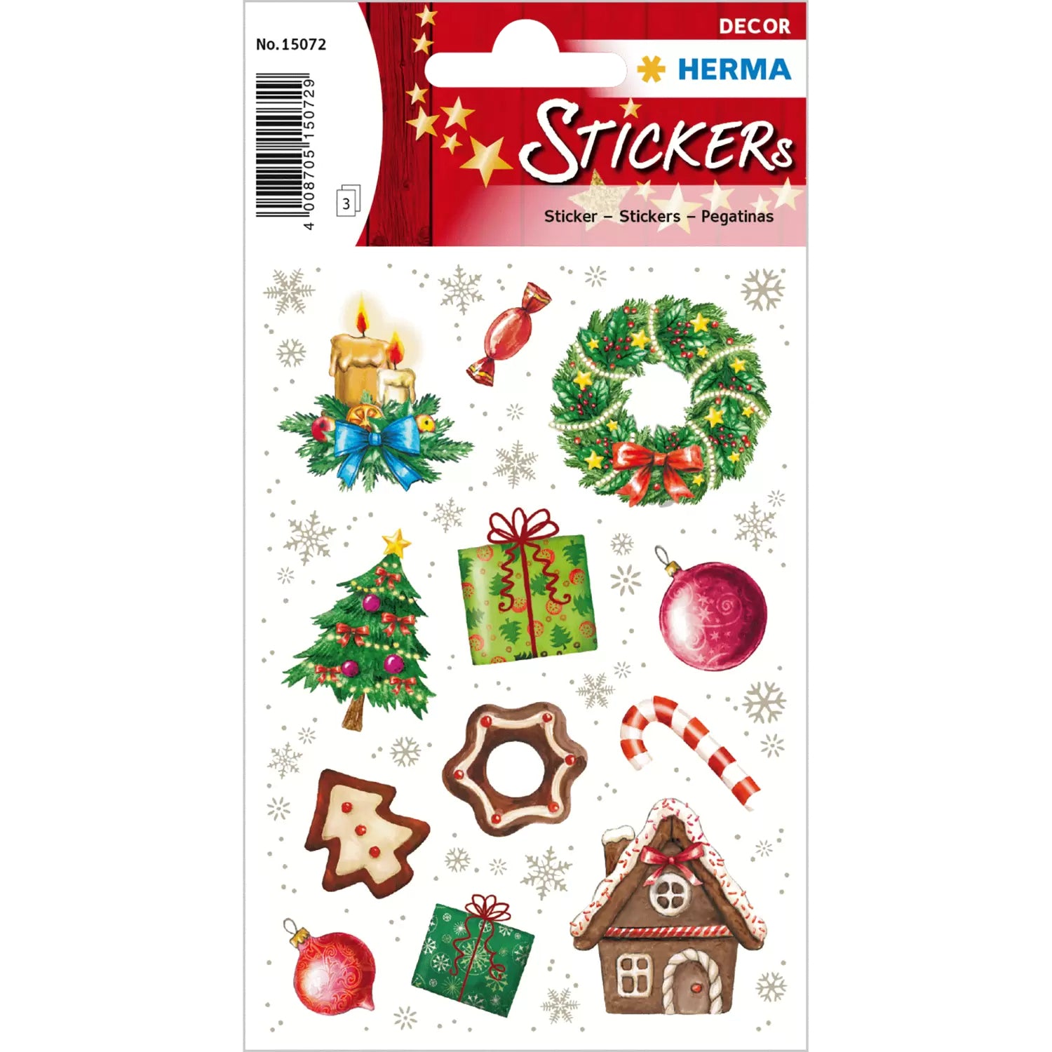 HERMA Geschenketiketten – Weihnachtszeit – 36 Etiketten – permanent, Papier – Bogen 84 × 120 mm