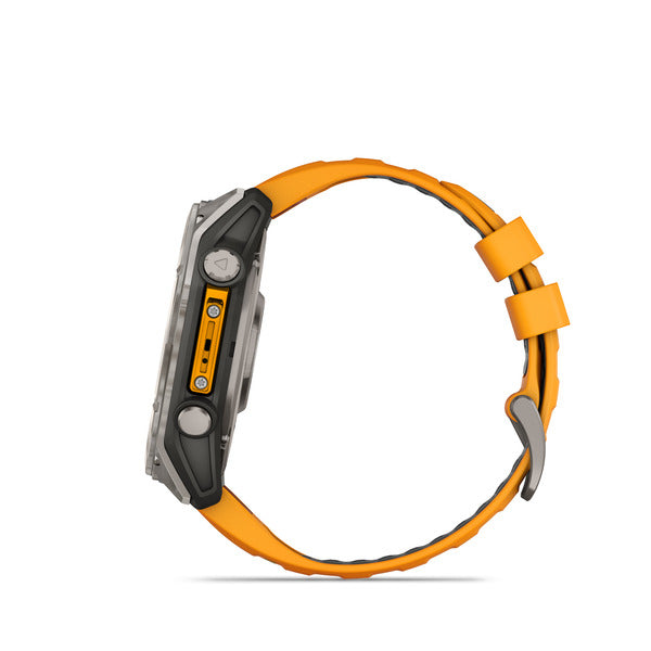 Garmin Fenix 8 AMOLED Sapphire – GPS-Smartwatch – 51 mm, 1,4", GPS, AMOLED, Saphirglas, 100 m, Silber/Orange
