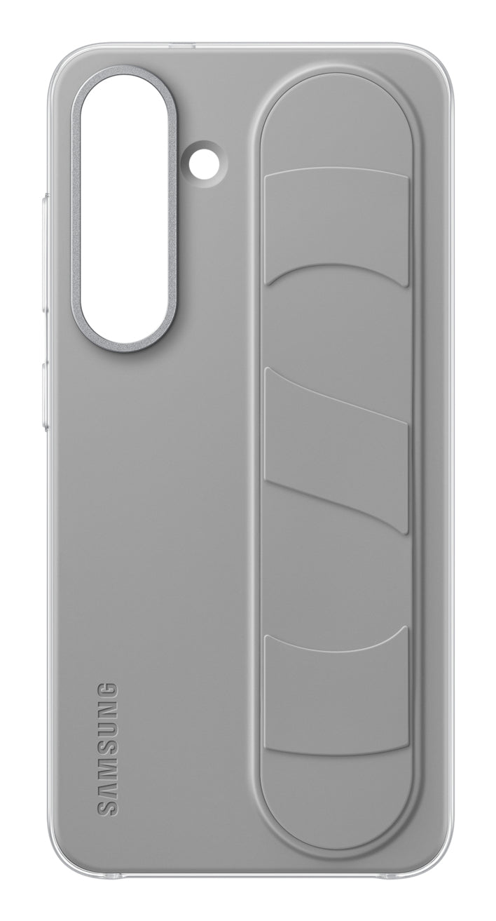Samsung Backcover – für Samsung Galaxy S25 – grau – Silikon, mit Ständer