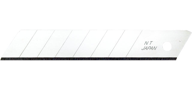NT Cutter Ersatzklingen BL1P 18 × 100 mm, 0,45 mm – 10 Stk. – Spender, 7 Segmente – Edelstahl