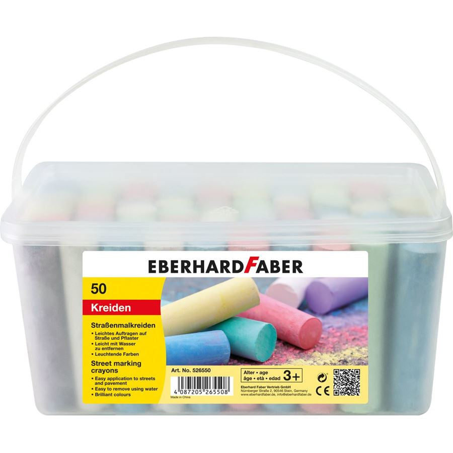 Eberhard Faber Bunte abwaschbare Strassenmalkreide – 50 Stück