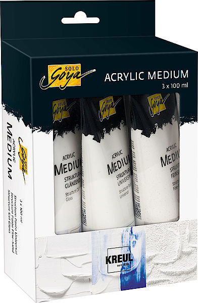 KREUL Solo Goya Acrylfarbe – Schwarz, Weiss – 6-teilig – 3×100 ml (300 ml)