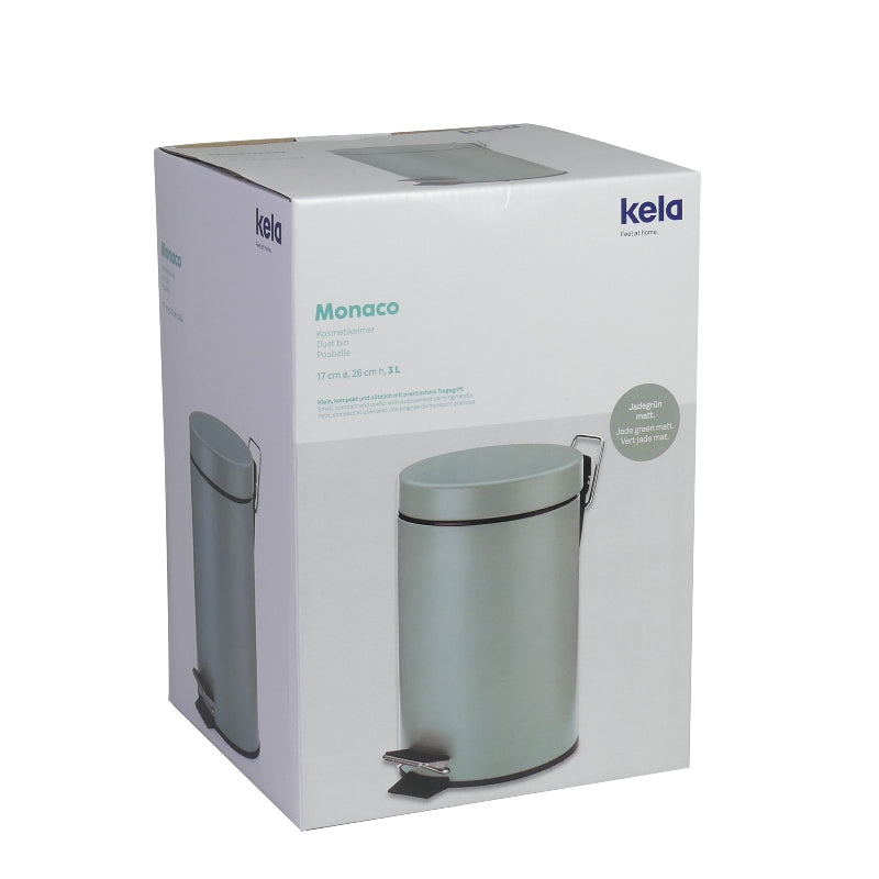 Kela Kosmetikeimer Monaco – 3 l – Metall, rund – grün