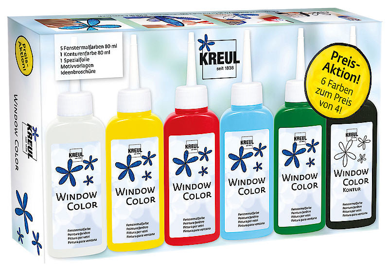 KREUL Window Color – Fenstermalfarbe Set – 5 Farben