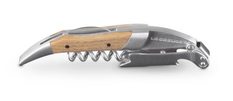 Le Creuset Kellnermesser – 12,8 × 3,6 × 1,5 cm, Edelstahl/Eiche, Beige