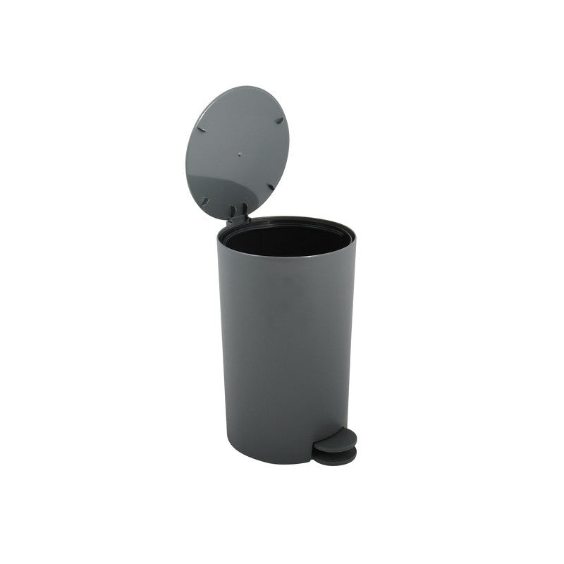 MSV Treteimer 141780 – 3 l – Kunststoff (PP), rund – anthrazit – mit Innenkübel, Müllsackhalterung