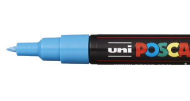 Uni-Ball POSCA PC-1M Acrylmarker – Feine Spitze 0,7–1 mm – Hellblau