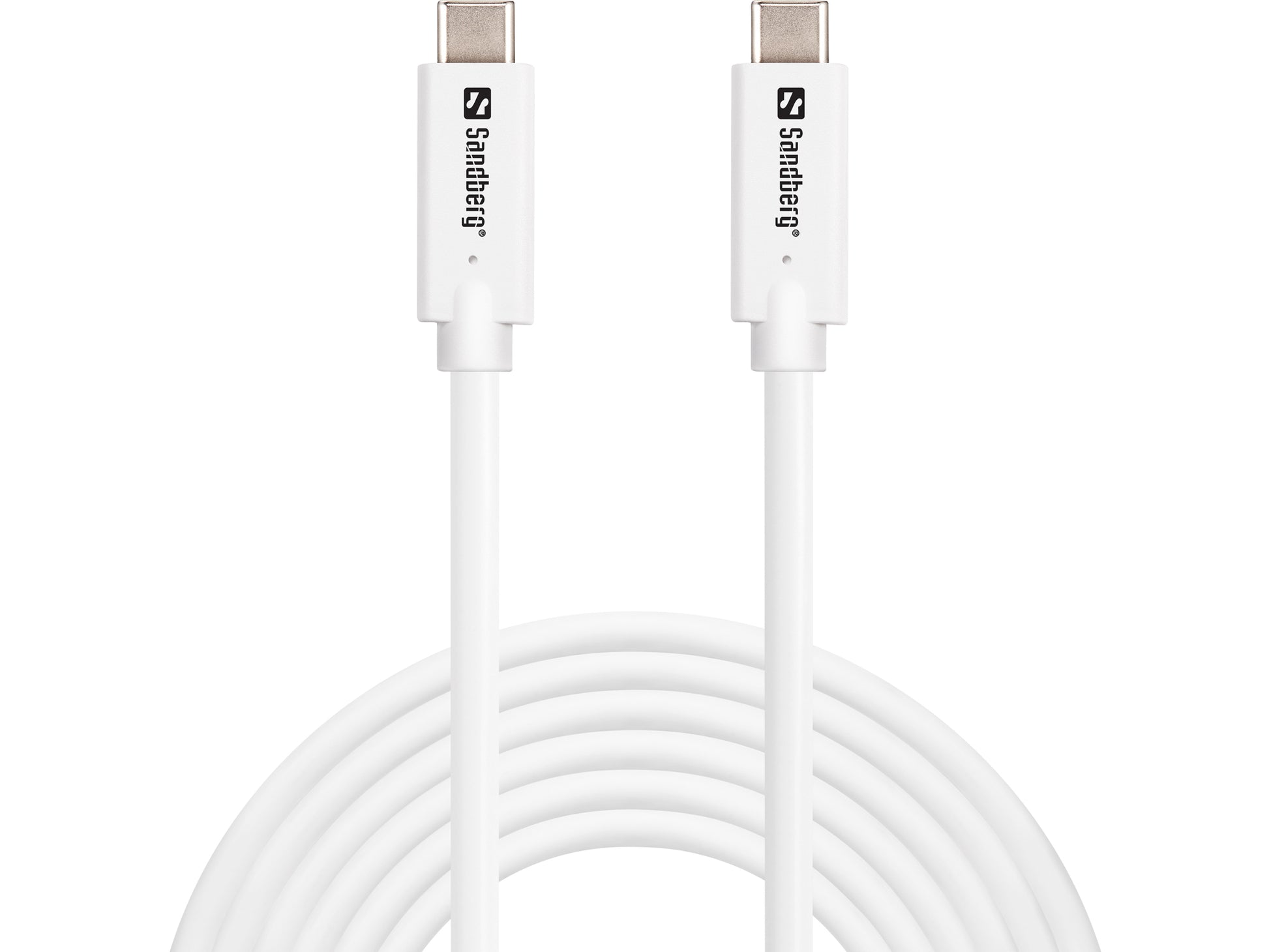 Sandberg USB-C auf USB-C Kabel – USB 3.2 Gen 2 (10 Gbit/s) – 3 m – PD 100 W – Weiss