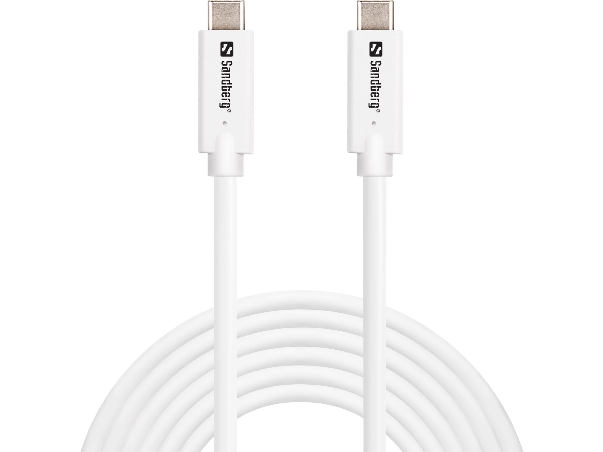 Sandberg USB-C auf USB-C Kabel – USB 3.2 Gen 2 (10 Gbit/s) – 3 m – PD 100 W – Weiss