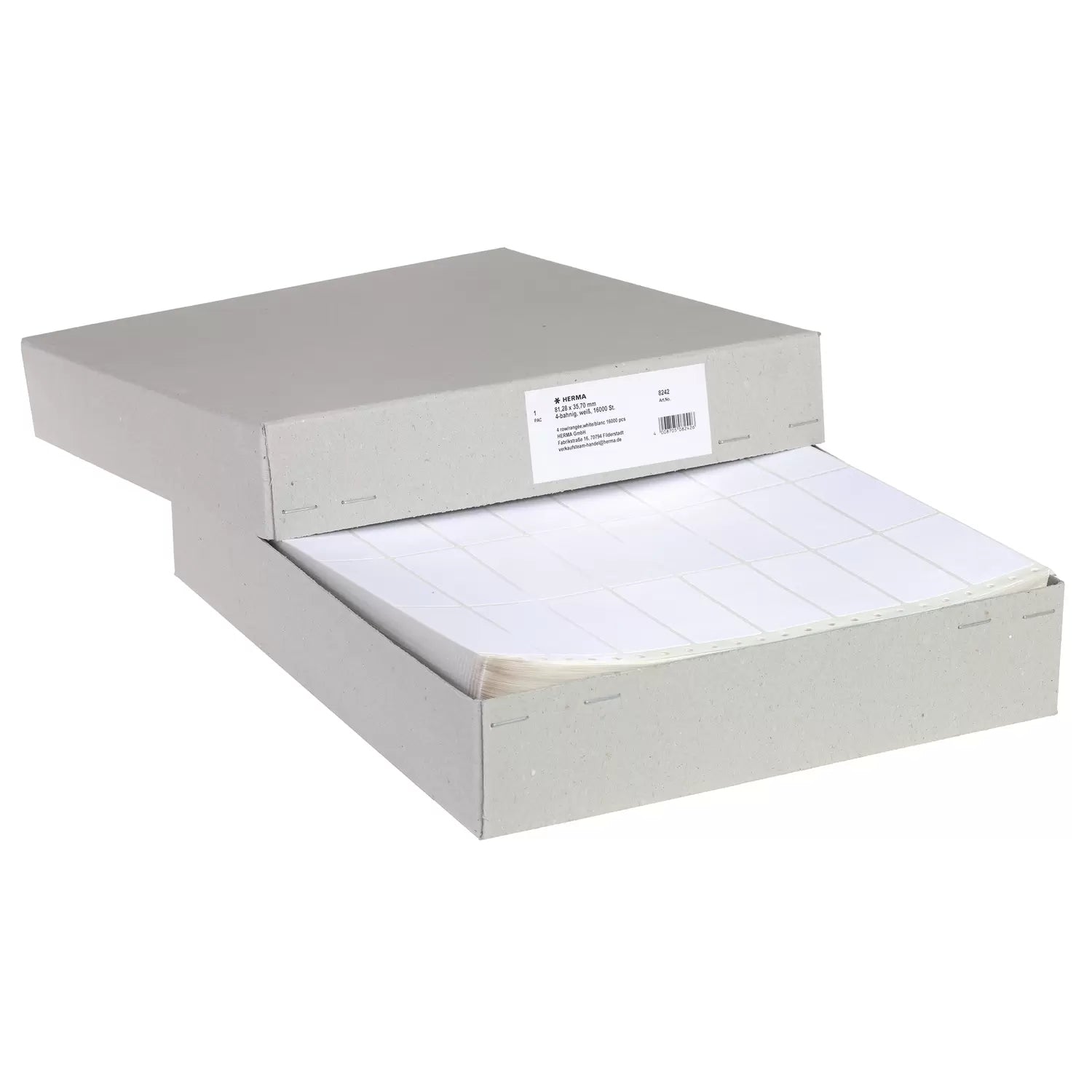 HERMA Druckeretiketten, 81 mm × 36 mm, weiss, Papier, permanent, 16000 Etiketten