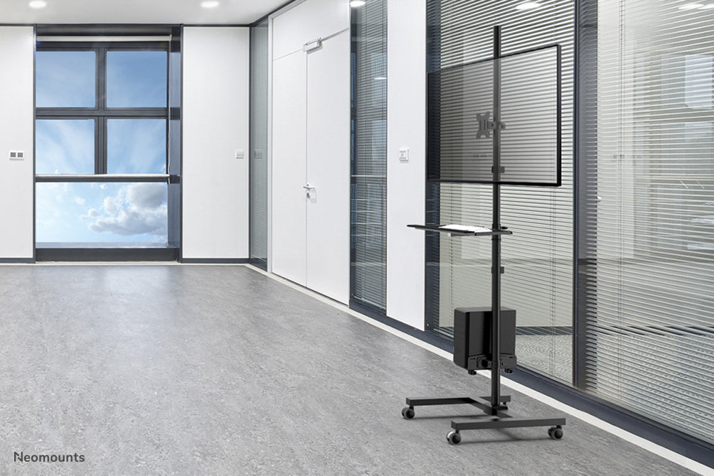 Neomounts Boden-Prospektständer FPMA-MOBILE1700 Mobile Work – für Monitore 10"–32", Schwarz