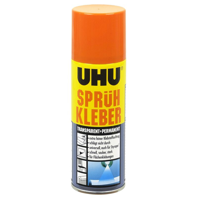 UHU Permanent Sprühkleber – 200 ml, transparent, für Styropor