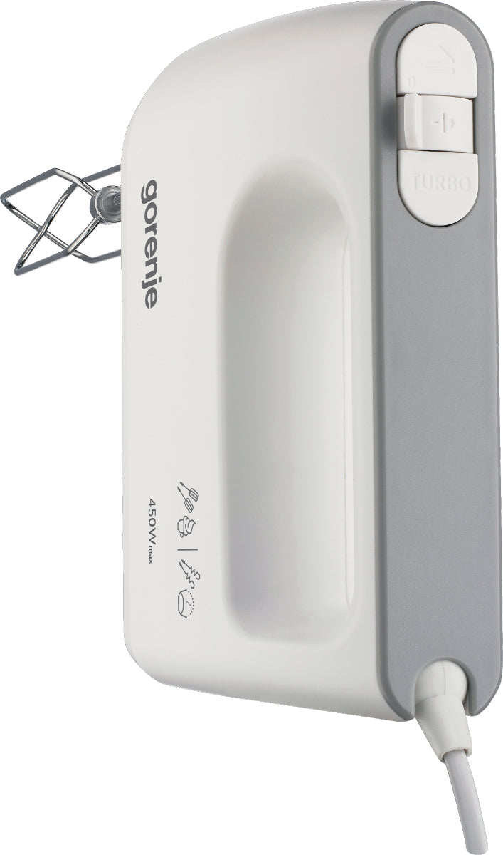Gorenje Handmixer M420CW – 450 W, 5 Stufen, Turbotaste – Weiss