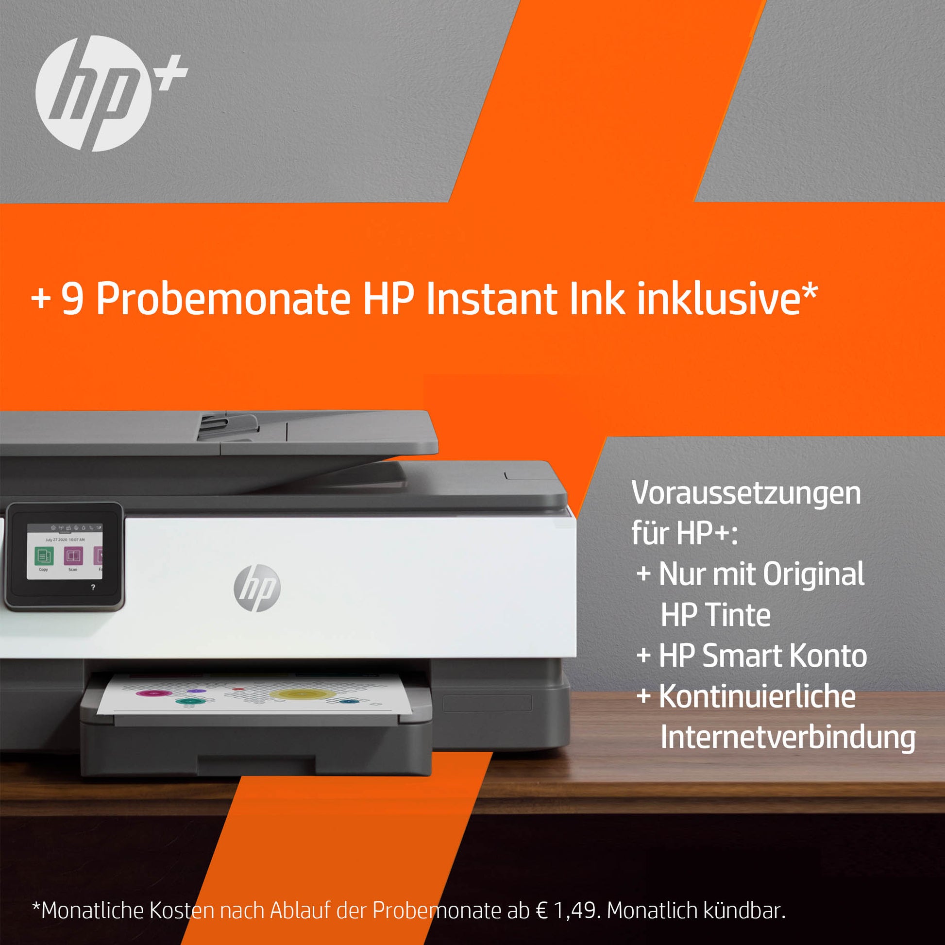 HP OFFICEJET PRO 8024E – Farbtintenstrahl-Multifunktionsdrucker, A4, 4-in-1, Duplex, ADF, WLAN/LAN, AirPrint