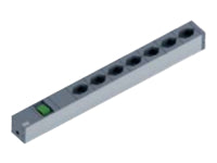 Bachmann 19" 1U Steckdosenleiste, 7× T13, mit Schalter, 2 m, Stecker T12