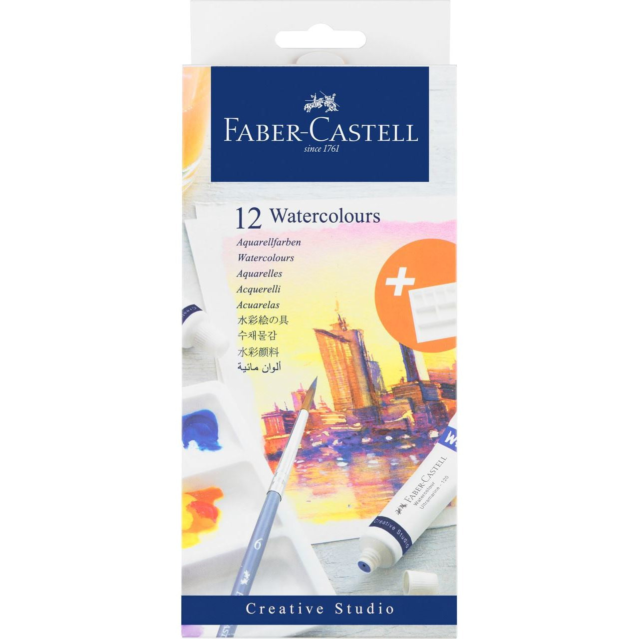 Faber-Castell Aquarellfarbe – Mehrfarbig – 12 Farben, 12×9 ml (108 ml)