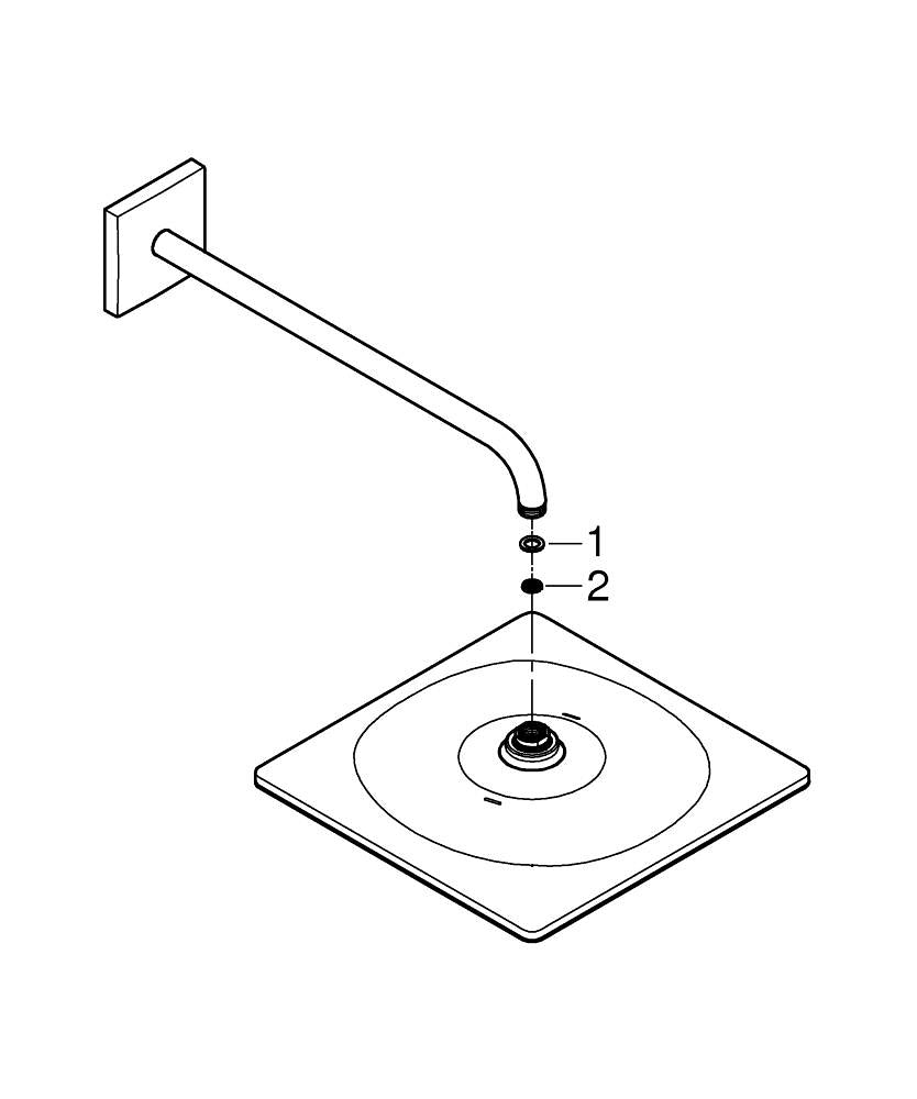 GROHE Kopfbrause RSH 310 Mono Cube Set – 31×42,2 cm, Stahl, Schwarz