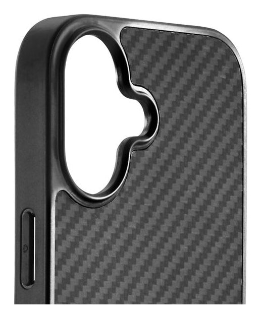 Black Rock Robustes Carbon Backcover – für Apple iPhone 17, PC+TPU, Schwarz