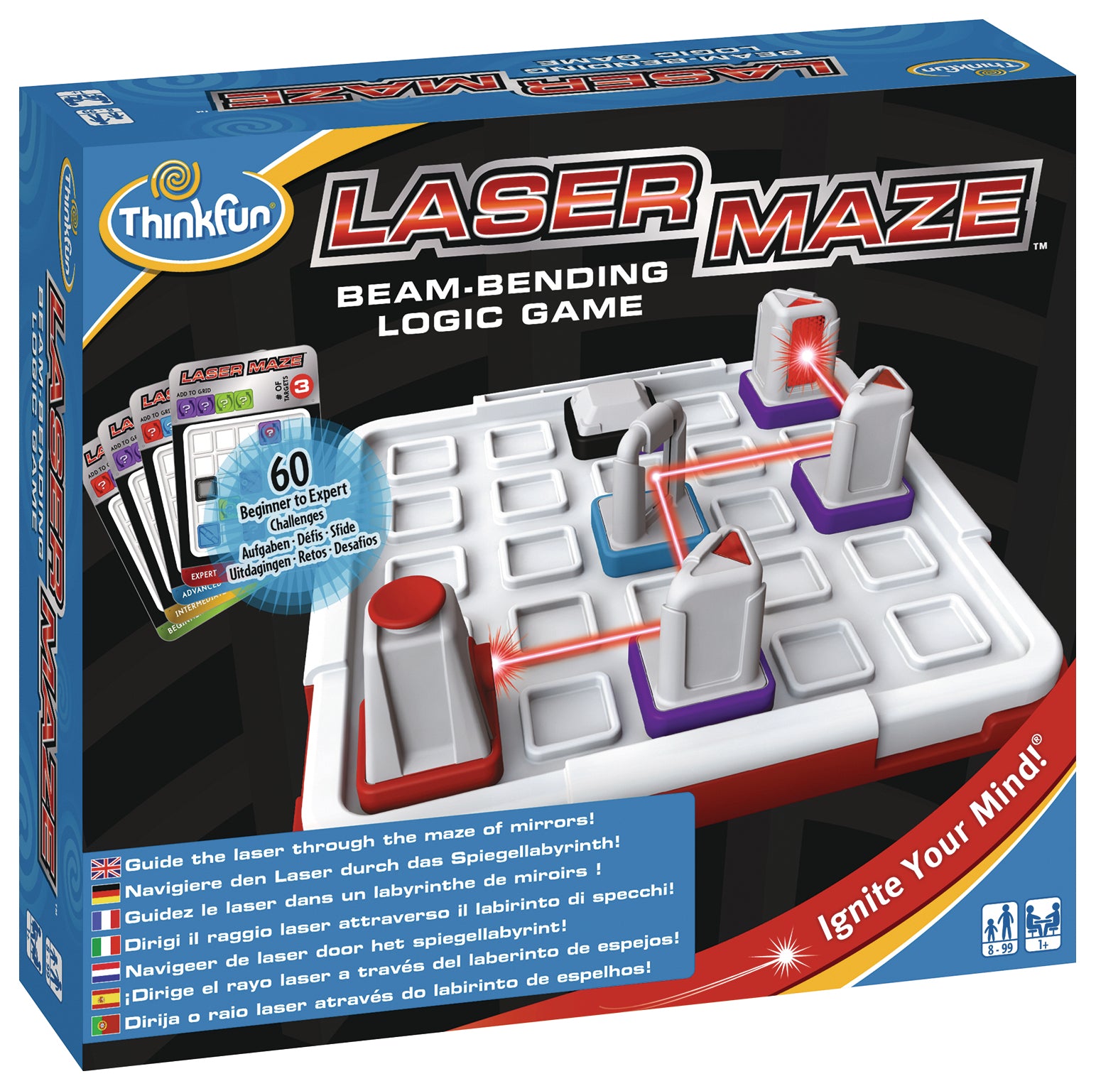 ThinkFun Laser Maze – Logikspiel, 1 Spieler, ab 8 Jahren, 20 Min., DE
