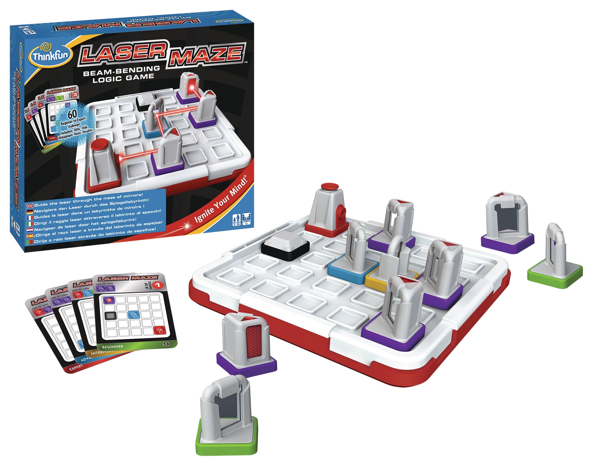 ThinkFun Laser Maze – Logikspiel, 1 Spieler, ab 8 Jahren, 20 Min., DE