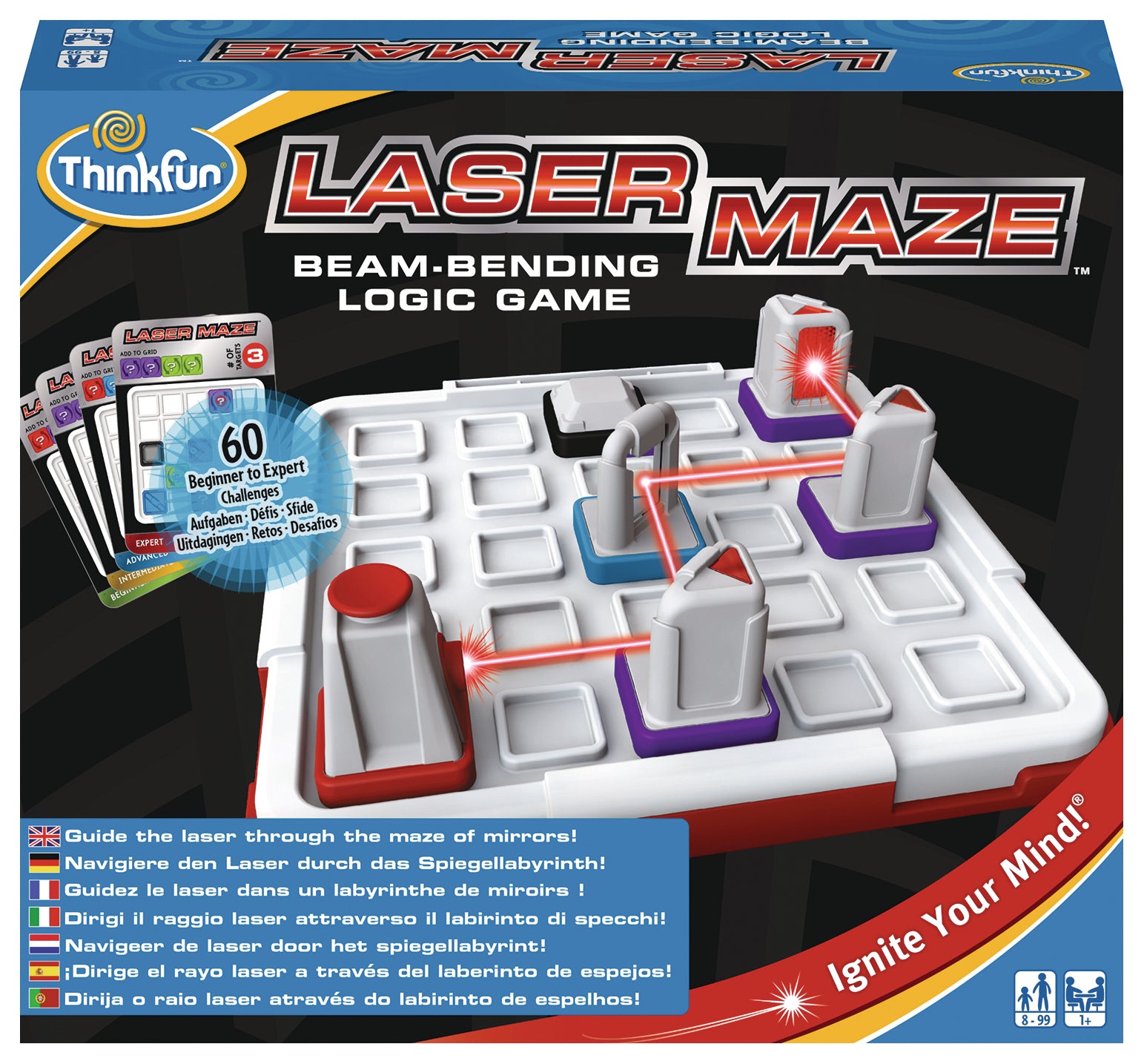 ThinkFun Laser Maze – Logikspiel, 1 Spieler, ab 8 Jahren, 20 Min., DE