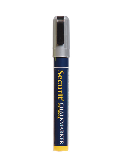Securit SMA510-SL Kreidemarker – Keilspitze 2–6 mm – Silber, für Metall/Kunststoff/Holz