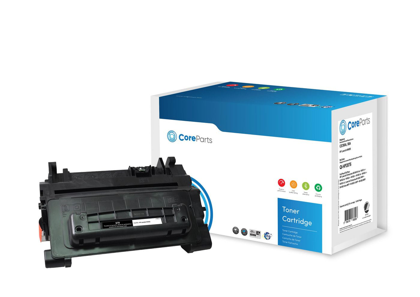 CoreParts Toner CE390A – schwarz, 10000 Seiten – für HP LaserJet M4555 (90A)