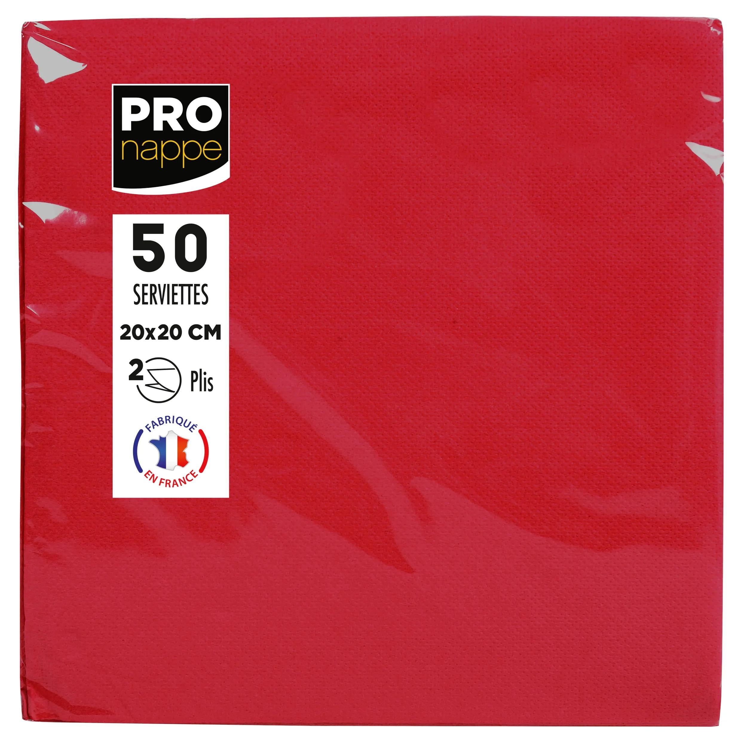 PRONAPPE Cocktail-Servietten – Rot – 20 × 20 cm, 2-lagig – 50 Stück