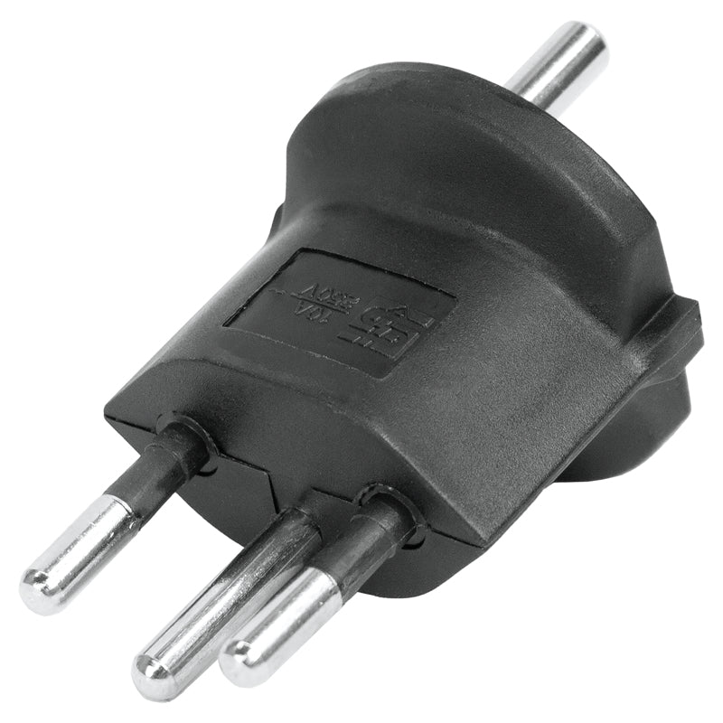 Steffen Adapterkabel, Schuko zu T12, 3-polig 10 A 250 V – schwarz