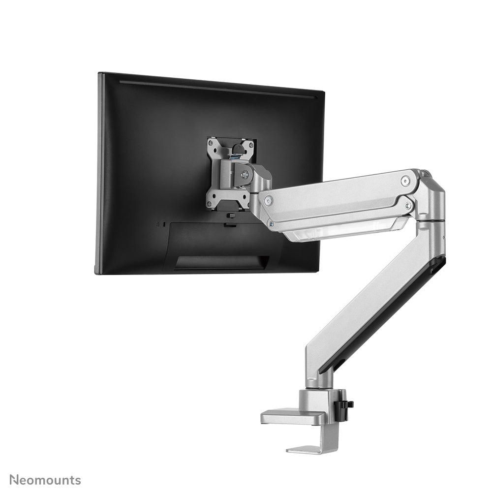 Neomounts NM-D775SILVER – Tischhalterung, Tischklemme, bis 32", VESA 100 × 75 mm, 16 kg, neigbar, Gasfeder-Dämpfung